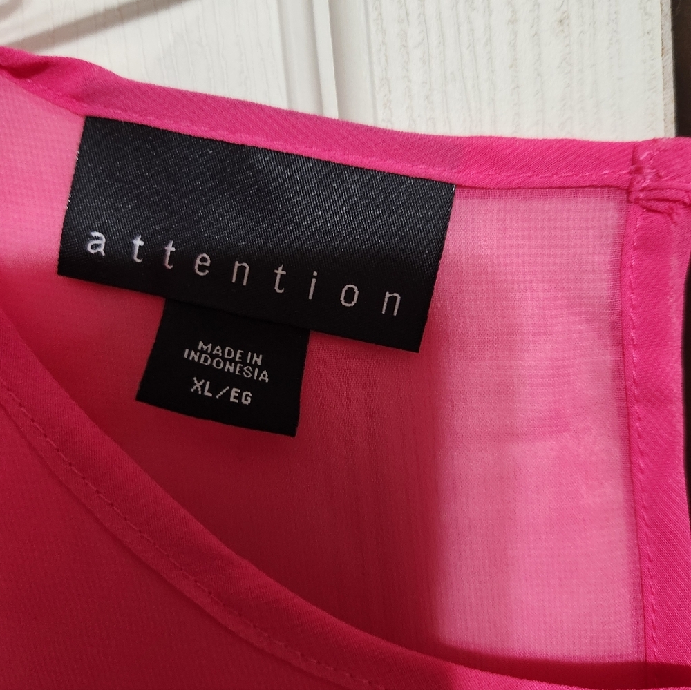 Attention Bright Pink Sleeveless Blouse - Picture 6 of 10